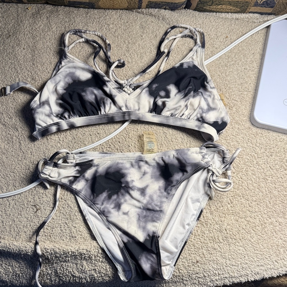 Monochrome Swirl Bikini Set